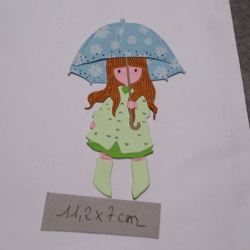Découpe petite fille avec parapluie