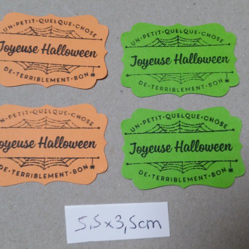 Lot de 12 étiquettes joyeux halloween 