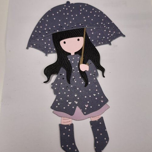 Découpe petite fille avec parapluie