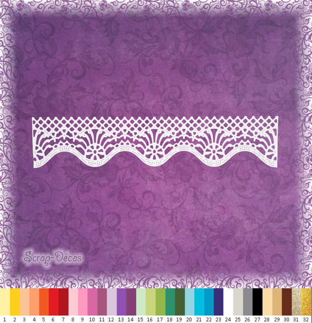 Découpe scrapbooking "bordure dentelle large, naissance, mariage" embellissement die cut 32