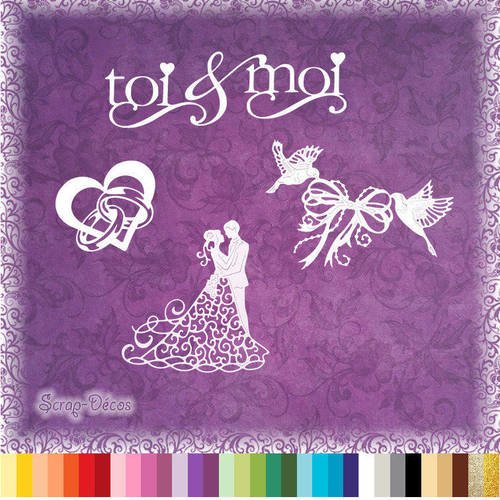 Découpes en papier imprimé /_ THEME MARIAGE AU CHOIX /_ Die cut scrapbook carterie