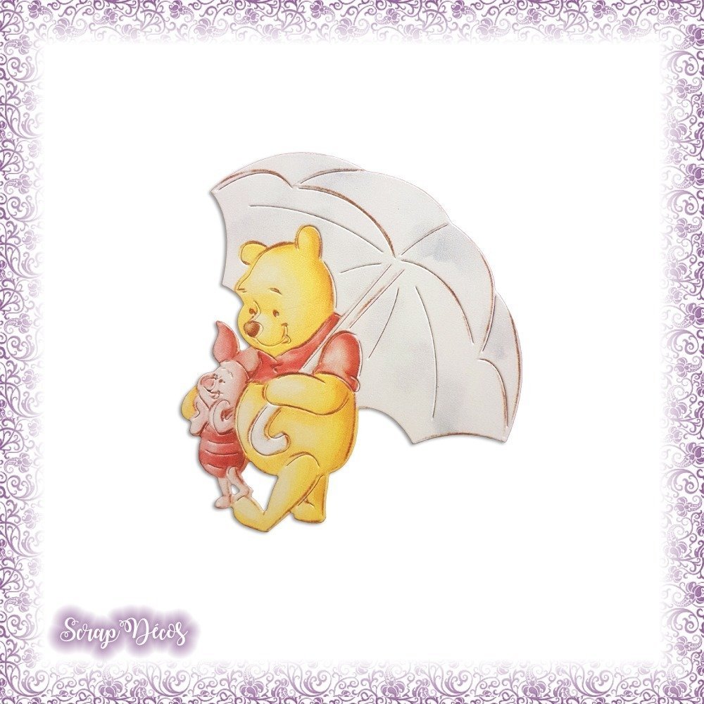 Decoupe Scrapbooking Winnie L Ourson Et Porcinet Parapluie Amis Naissance En Couleurs Ref 2327 Un Grand Marche