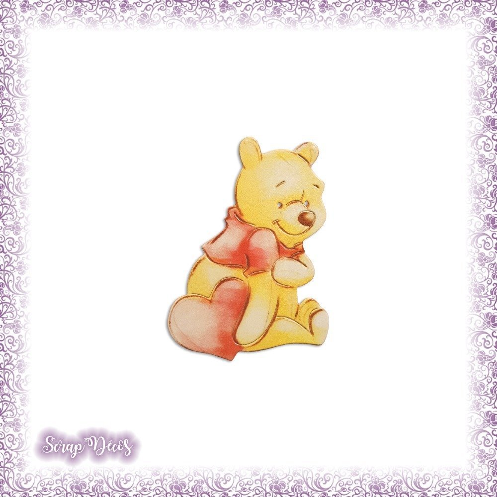 Decoupe Scrapbooking Winnie L Ourson Coeur Amour Naissance Anniversaire En Couleurs Ref 2325 Un Grand Marche