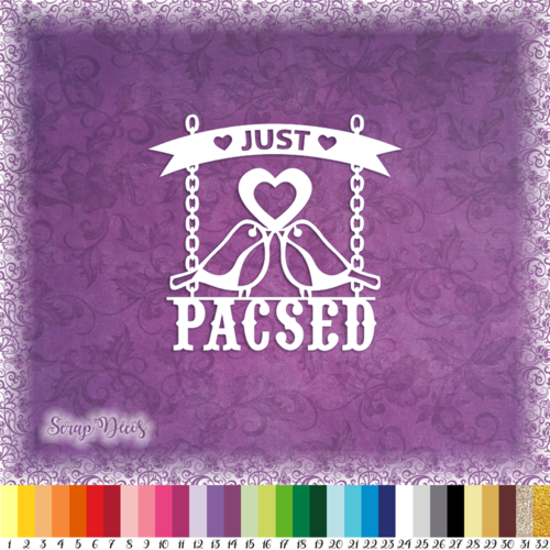 Découpe scrapbooking "just pacsed" union coeur amour love - ref.3202