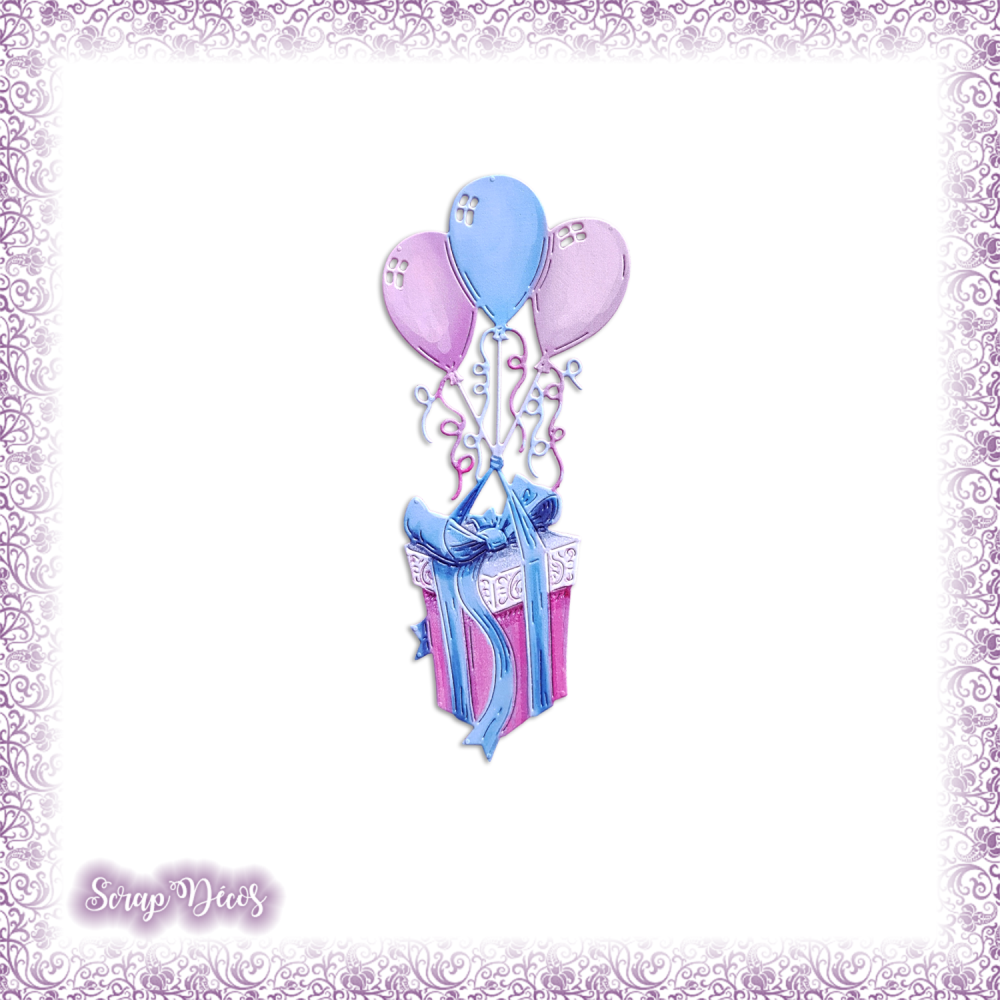Decoupe Scrapbooking Cadeau Ballons Anniversaire Naissance Mariage Fete En Couleurs Embellissement Die Cut Carte Papier Scrap Ref 3227 Un Grand Marche