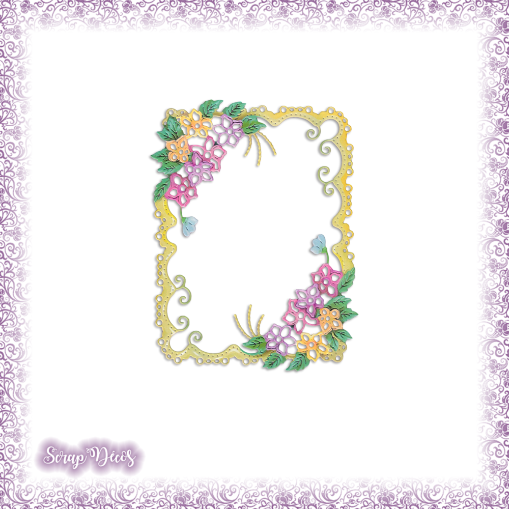 Decoupe Scrapbooking Cadre Fleurs Nature Printemps Ete Mariage Anniversaire Rectangle En Couleurs Embellissement Carte Papier Ref 27 Un Grand Marche