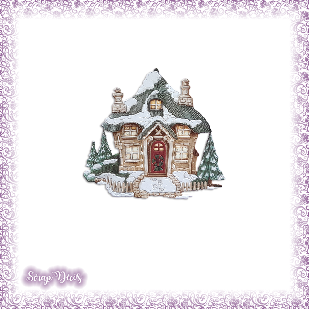 Maison De Noel Dessin Couleur Découpe scrapbooking cottage maison noël forêt en couleurs - ref.3427 - Un  grand marché