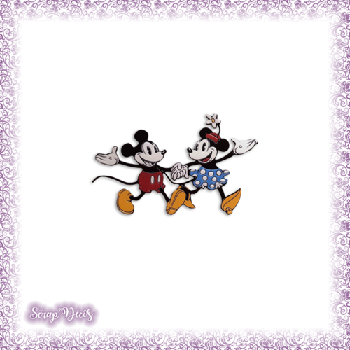 Decoupe Scrapbooking Mickey Et Minnie Souris Dessin Anime Personnage Enfant Anniversaire Naissance En Couleurs Ref 3078 Un Grand Marche