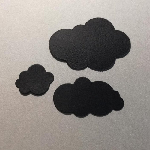 Lot de 3 découpes scrapbooking embellissements nuages noirs
