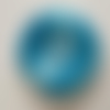 Bouton en bois bleu - 4 trous - 4 centimètres de diamètre