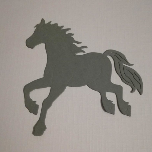 Découpe scrapbooking cheval découpe papier gris (réf.an23)