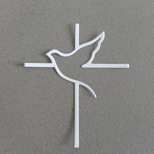 Découpe papier scrapbooking "colombe et croix" (réf.r8)