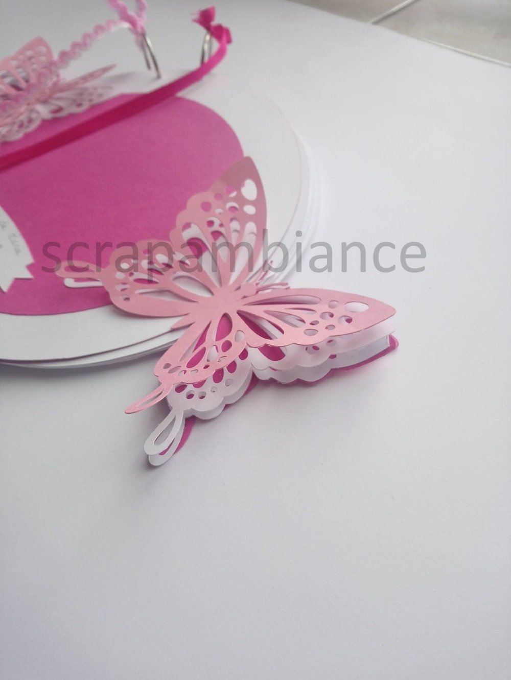 Livre D Or Bapteme Naissance Anniversaire Theme Papillons Fuchsia Et Blanc Un Grand Marche