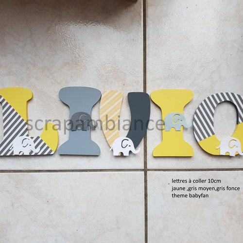 Lettre Prenom En Bois Decoration Chambre Bebe Lettres En Bois Personnalise Theme Babyfan 10cm A Coller Un Grand Marche