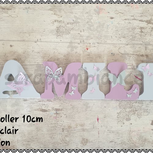 Lettre Prenom En Bois Decoration Chambre Bebe Lettres Personnalise Theme Papillons 10cm A Coller Un Grand Marche