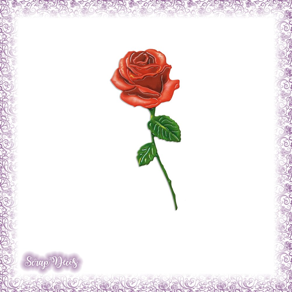 Découpe scrapbooking rose rouge ouverte fleur jardin cadeau amour bouquet  plante nature mariage naissance en couleurs - ref.1979 - Un grand marché