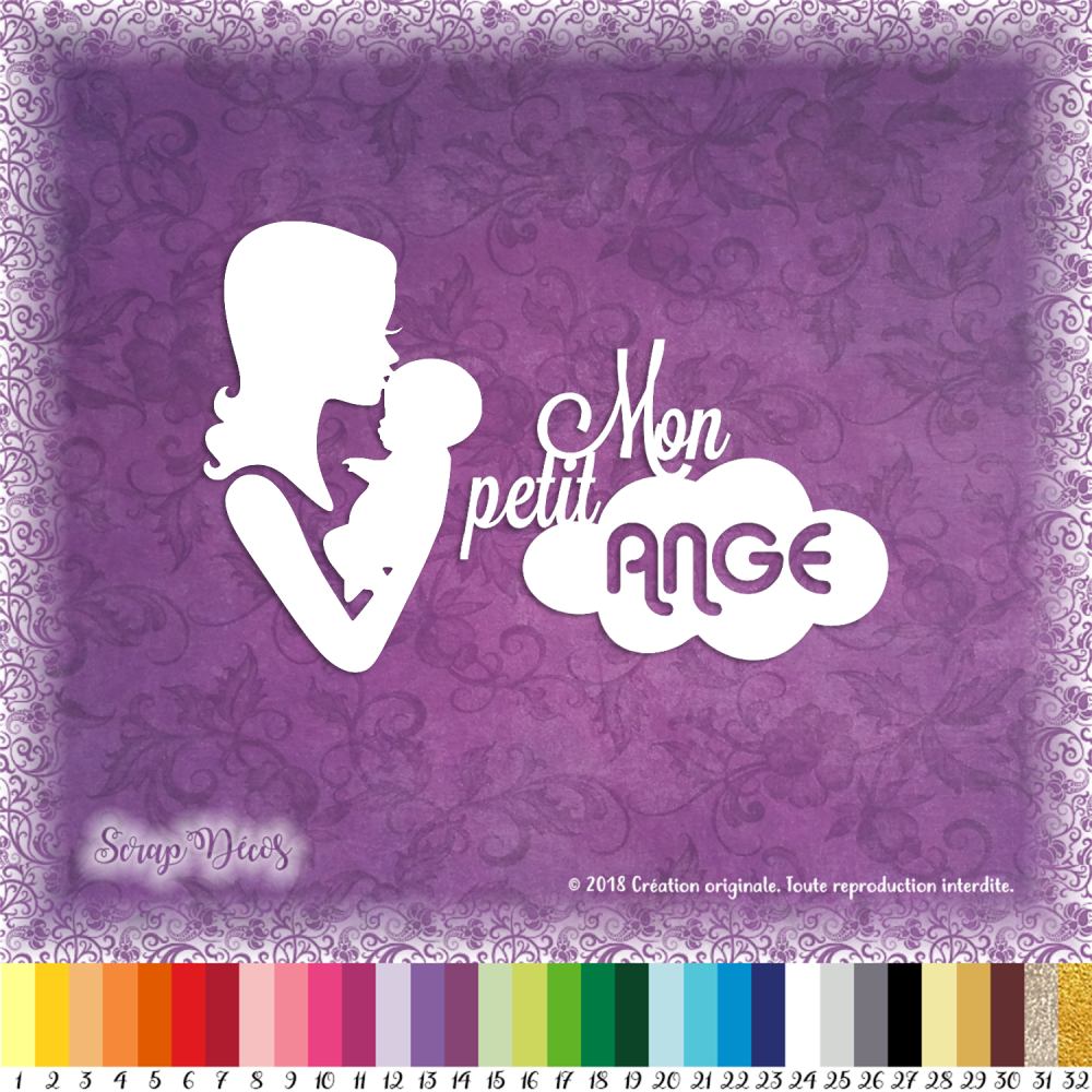 Lot De 2 Decoupes Scrapbooking Mon Petit Ange Maman Bebe Bisou Mere Enfant Ref L310 Un Grand Marche