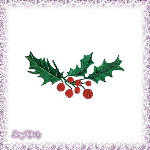 Decoupe Scrapbooking Branche De Houx Foret Sapin Arbre Noel Hiver Nature En Couleurs Ref 2410 Un Grand Marche