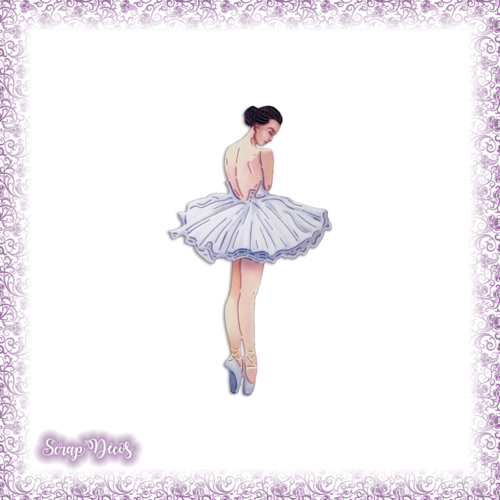 Decoupe Scrapbooking Ballerine Danseuse Pointes Musique Tutu Ballet En Couleurs Embellissement Die Cut Ref 2581 Un Grand Marche