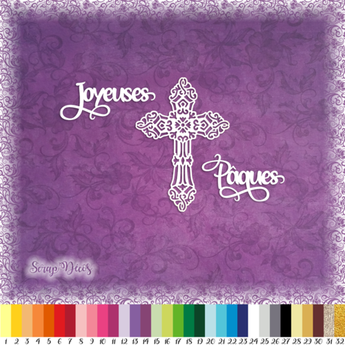 2 Decoupes Scrapbooking Joyeuses Paques Croix Fete Religion Embellissement Die Cut Decoupe Papier Scrap Ref L348 Un Grand Marche