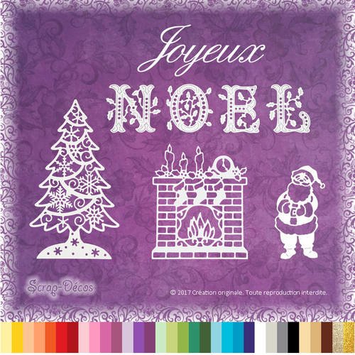 Lot De 5 Decoupes Scrapbooking Joyeux Noel Cheminee Cadeaux Sapin Guirlande Pere Noel Embellissement Die Cut 32 Couleurs Disponibles Ref L219 Un Grand Marche