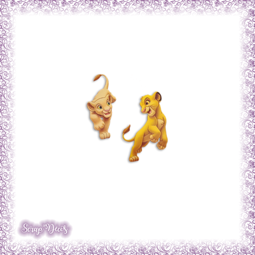 Decoupes Scrapbooking Simba Et Nala Jouent Le Roi Lion Savane En Couleurs Ref 1442 Un Grand Marche