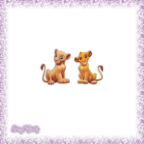 Decoupes Scrapbooking Simba Et Nala Enfants Le Roi Lion Savane En Couleurs Ref 1422 Un Grand Marche