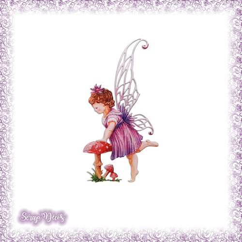 Decoupe Scrapbooking Fee Fille Enfant Elfe Magie Champignon Foret Fleurs En Couleurs Type Aquarelle Ref 3728 Un Grand Marche