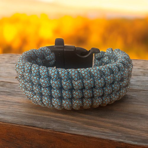 Bracelet de survie en paracorde avec sifflet d'urgence et boussole