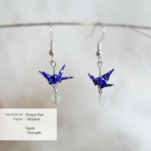 Boucles d'oreilles petit oiseau, cadeaux significatifs pour maman, grue japonaise en origami, idées de cadeaux pour la fête des mères