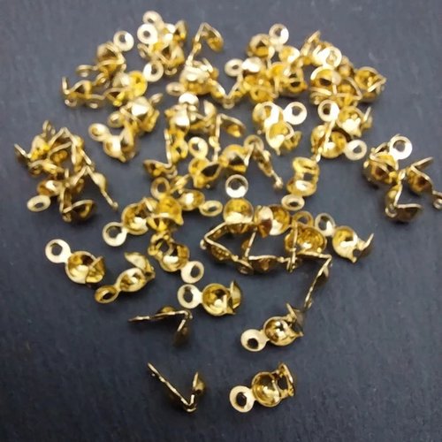 60 caches-nœud / embouts de perle en métal doré – 8×4 mm