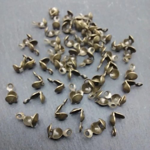 100 caches-nœud / embouts de perle en métal bronze – 8×4 mm