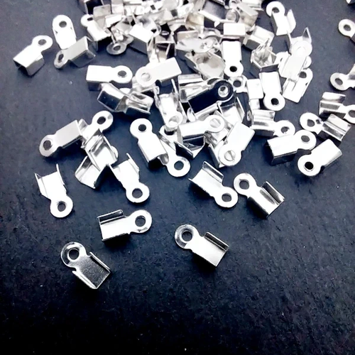 Embouts à écraser cordon en métal argenté – 6×3 mm – lot de 100 - diy bijoux