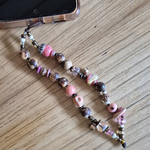Bijoux de téléphone, chaînette tête de mort rose