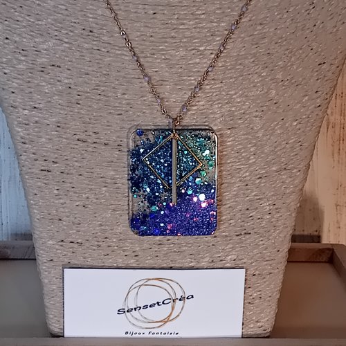 Collier et pendentif grand rectangle
