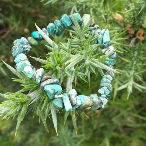 Bracelet perle baroque en pierre de turquoise africaine