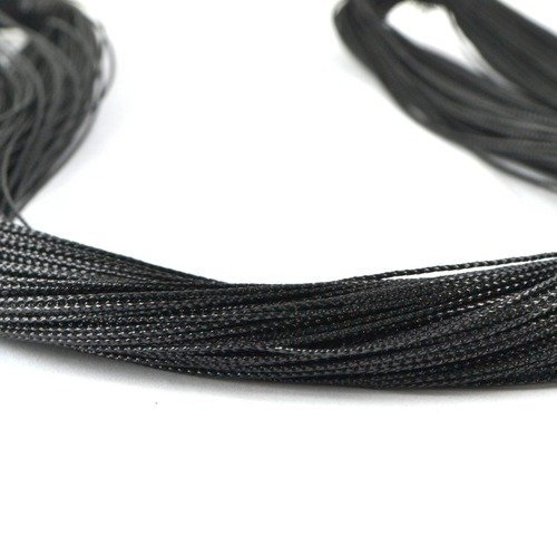 5m de fil noir aspect métallisé en polyester 0,8mm