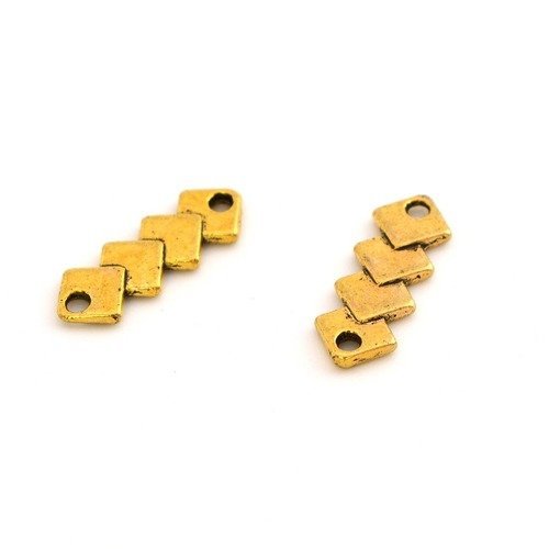 2 connecteurs losanges dorés en métal 18x7mm