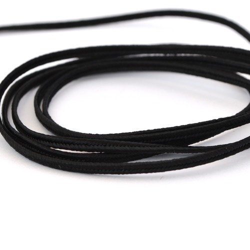 1 m de cordon soutache noir 3mm fabriqué en france