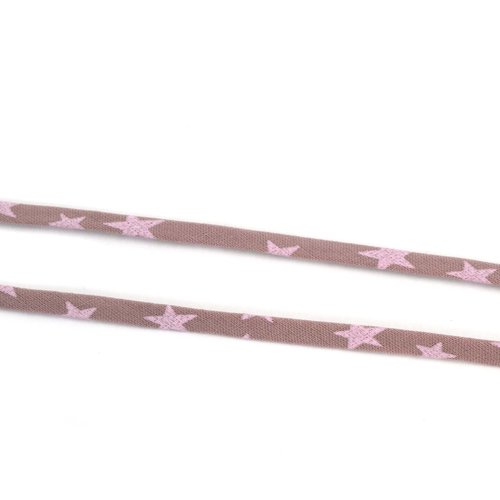 Cordon de lawn etoiles tourterelle mauve 4 mm / au mètre