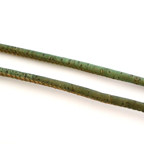 50 cm de cordon de liège rond 3mm vert jungle