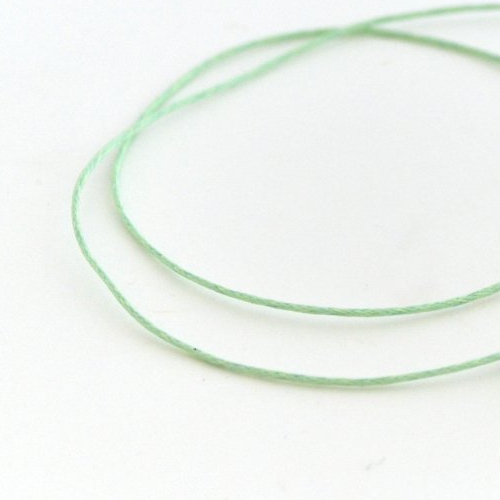 Cordon coton ciré vert menthe 1 mm 5 mètres