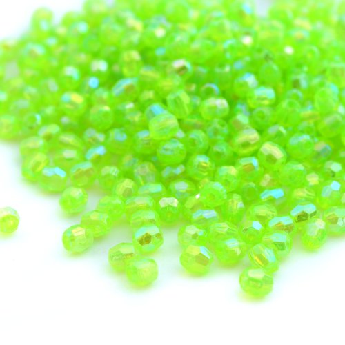 10 g de perles vert anis en acrylique 4mm