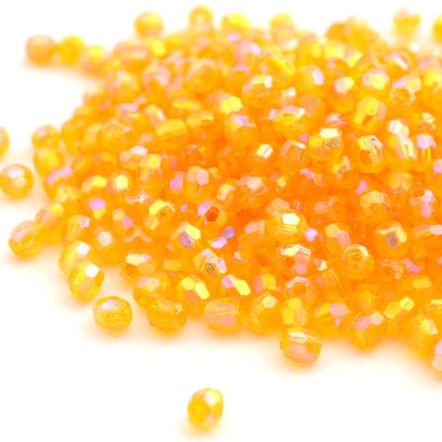 10 g de perles orange en acrylique 4mm