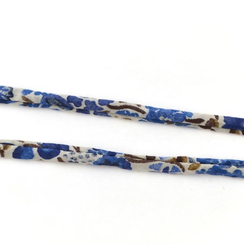 Cordon liberty kaylie sunshine b bleu 4mm/ 1 mètre