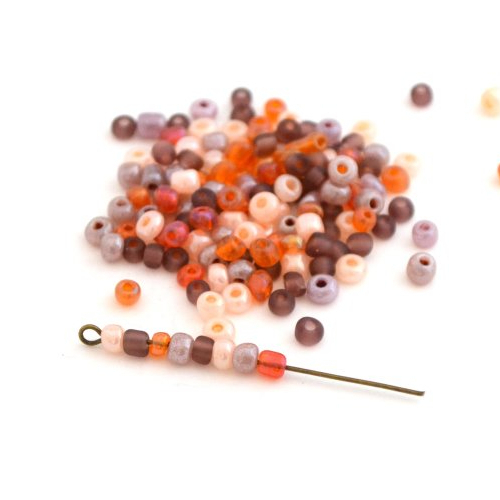 Grosses perles de rocaille corail violet en verre 4mm