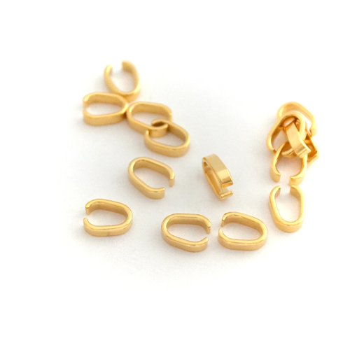 2 anneaux bélières en inox doré 7 mm
