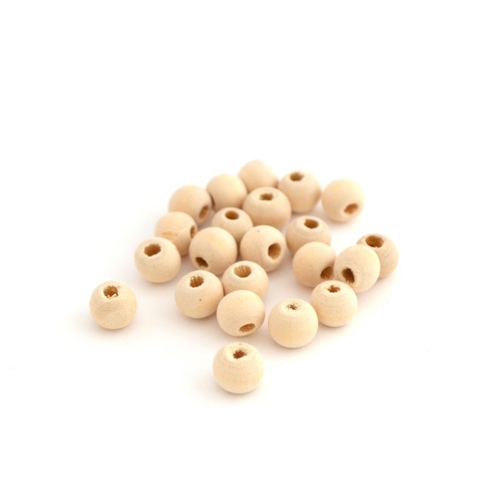 100 perles rondes en bois brut 10 mm