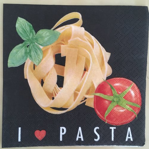 Serviette en papier "i love pasta"