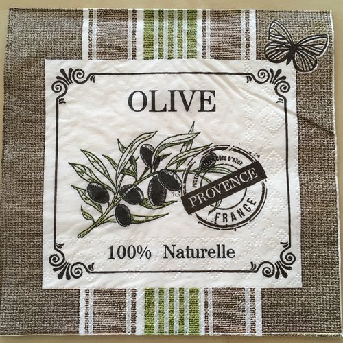 Serviette en papier "olive - 100% naturelle"